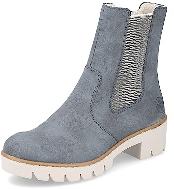Rieker donna Stivaletti X5780, signora Stivaletti Chelsea,bottini,stivaletti,stivaletto slip-on,stivaletto,boots,alto,blu (blau / 14),37 EU / 4 UK