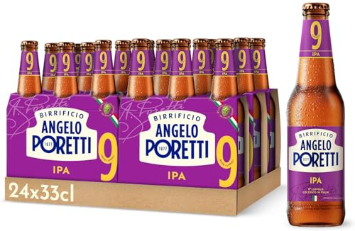 Birrificio Angelo Poretti Birra 9 Luppoli IPA con Luppoli Agrumati, Cassa con 24 Bottiglie di Birra da 33cl