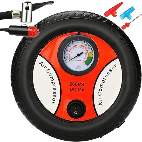 Retoo 12v luftkompressor för bärbar bil 260PSI elektrisk luftpump kompressor däck bil 90 W bärbar däckpump för bil cykel motorcykel husvagn luftkudde 17 x 17 x 7 cm