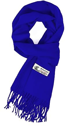 Glory Max Unisex Plain Solid Color Winter Scarf Cashmere Feel Soft Classic 72x12 (Royal Blue)
