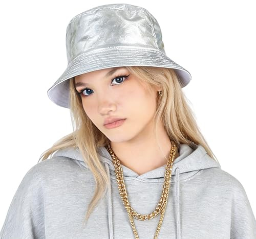 MILAKOO PU Cuir Chapeaux de pêche pour Les Femmes Bucket a Seau Chapeau pour Les Femmes Chapeau de Pluie imperméable à l'eau