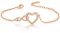 vissen Plated Rose Gold Infinity Bracelet for Women Cubic Zirconia Heart Stainless Steel Bracelet Jewellery