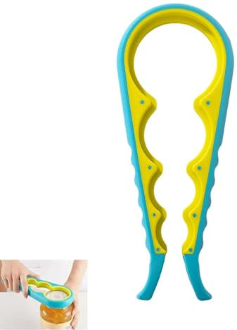 Apribarattoli,Multifunzione Apribottiglie,Apriscatole Manuale in Plastica, Apriscatole Per Lattine e Bottiglie,Svita Tappi Domestico Professionale,per Cucina,Ristorante,Bar,Anziani(blu)