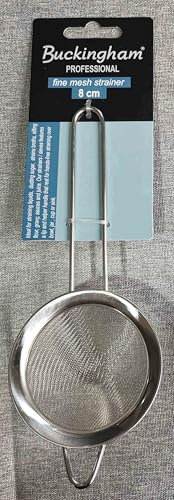 Buckingham Stainless Steel Fine Mesh Conical Strainer Sieve for Baking – Rust-Free, Dishwasher Safe, (8 cm)