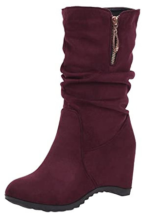 warehouse deal Langschaft Stiefel Damen Stylisch & Praktisch Winterstiefel Damen Casual Spitze Zehe Klobiger Blocka 5 euro artikel sneaker sale