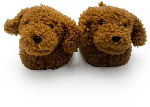 Cello Baffies' Krazy Kicks - Bonnie The Dog. Pantofole di peluche morbido e caldo a forma di animale, comode pantofole invernali per donne e uomini, pantofole soffici per interni, pantofole carine