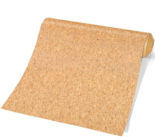 CanaanTree Peel and Stick Wood Wallpaper, Self-Adhesive Contact Paper, Made of 100% Real Cork, 16.5x118.1 (BaseCork)