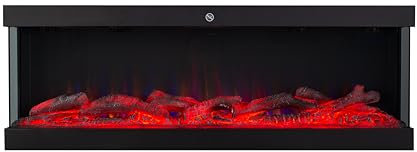 El Fuego® „Cannes“ 3D Wandkamin | 122 cm | 9 Verschiedene LED-Farbmodi |Fernbedienung und APP-Steuerung | Audio-Knistereffekt | Dimmer und Timer | inkl. Montage-Set | Elektrokamin Kaminofen