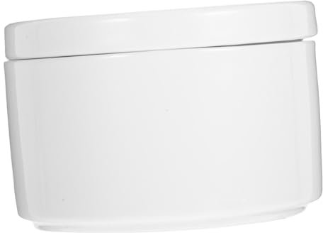 VALICLUD Joyero Organizador De Joyas Caja Redonda De Cerámica Blanca Para Anillos y Pendientes Almacenamiento Compacto Para Viajes y Uso Diario