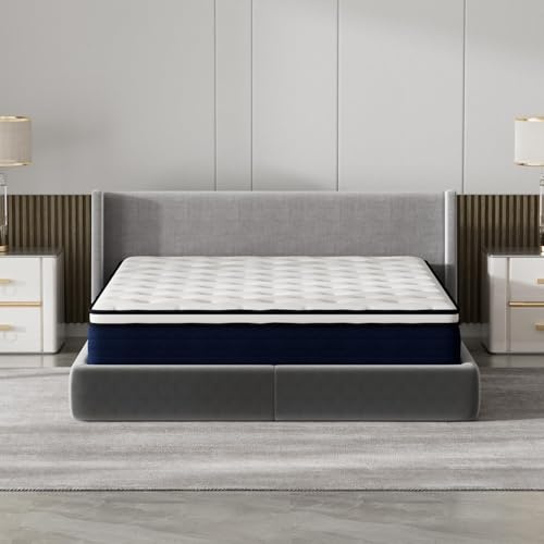 DEWINNER Matelas à Ressorts indépendants 140×190cm, Support indépendant à 7 Zones, soulagement Uniforme de la Pression, dureté Moyenne, épaisseur 25cm, Respirant et Confortable, Double Face