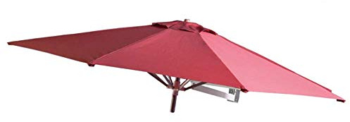 Wall-Mounted Patio Parasol Umbrella with Metal Pole, Outdoor Sun Shade Canopy Umbrellas for Pool Garden Beach, Waterproof
