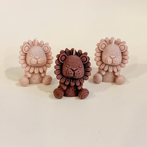 Candele profumate a forma di leone in vari colori e fragranze -disponibile anche con scatola personalizzata - Bomboniera originale per ogni evento - Set da 5 -