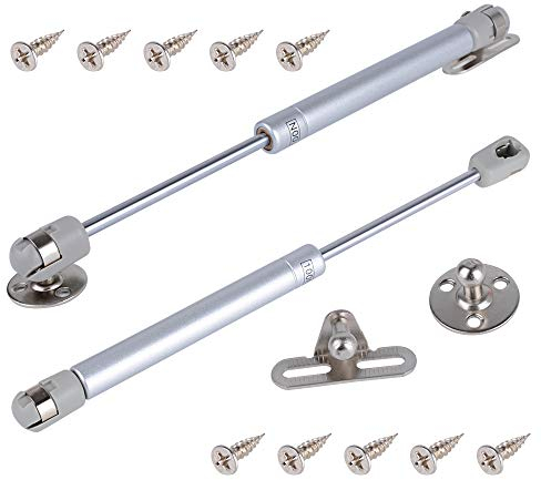 Juego de 2 piezas y 4 cilindros de gas 100 N/10 kg + tornillos amortiguador pistón resorte compresión soporte elevable accesorio para juntas puerta cocina armario