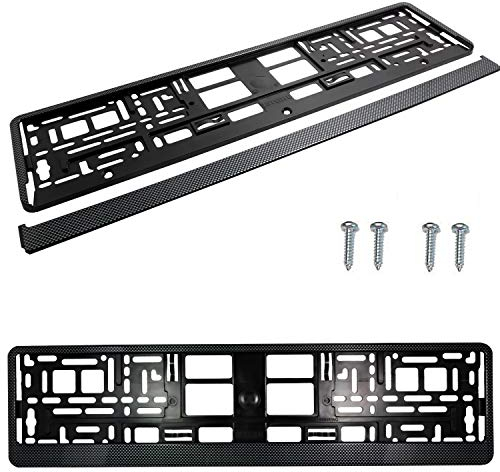 PAIR (2PCS) CARBON APPEARANCE Car Registration License Number Plate Surround Holder Frame Surround