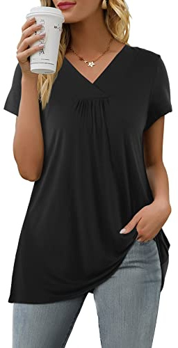 Florboom Womens Short Sleeve Tunics Casual T-Shirt Blouse