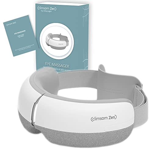 Masseur Yeux Chauffant avec Vibration & Air – 5 Modes Relaxants – Réduction de la Fatigue, Cernes & Poches – Améliore le Sommeil – Eye Massager Climsom Zen – Idée Cadeau Noël