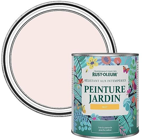 Rust-Oleum Peinture Rose Résistante à l'humidité pour Jardins, Finition Mate - Rose de Chine 750ml