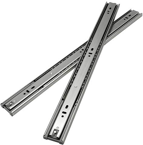 Jopassy Schubladenschienen 55CM, 45 kg Tragkraft Vollauszüge mit Kugelführungen 1 Paar (2 Stück), Schubladenauszug, Starken Verzinkt Stahl schubladenführungen, Ausgezogen Länge 1100mm
