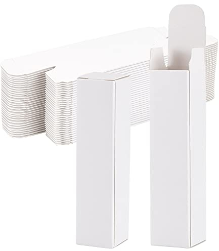 BENECREAT Confezione da 50 custodie bianche per rossetti, 2,2 x 2,3 x 8,6 cm, in carta, per oli essenziali, lucidalabbra, per confezioni di rossetti, confezioni regalo, contenitori per tubi di trucco