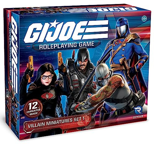 Renegade Game Studios G.I. Joe Rollenspiel: Bösewicht Miniaturen Set 1-12 Miniaturen Erweiterung, unlackierte 28 mm Maßstab, Charakterfiguren, RPG Brettspiel-Zubehör