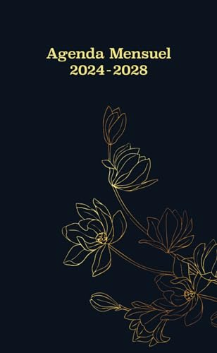 Agenda de poche mensuel 2024-2028: Planificateur mensuel 5 ans 60 mois, 1 mois sur 2 pages | Calendrier du 1er janvier 2024 au 31 décembre 2028 | Petit format A6 - Thème Mandala