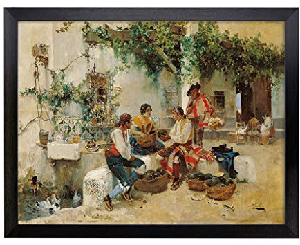 Lap Tray with Cushion | Joaquin Sorolla Y Bastida Melon Vendor | Padded Bean Bag Cushion | For Eating, Working, Crafting, Laptop | Portable Table Desk