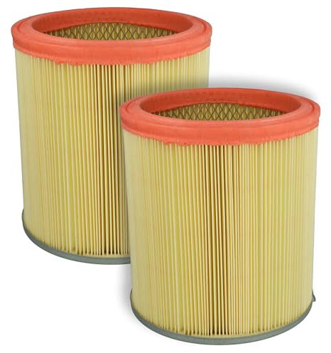 vhbw Filterset 2X Faltenfilter kompatibel mit Kress 1200 NTX EA Staubsauger - Filter, Patronenfilter, Kunststoff/Filterpapier, orange gelb