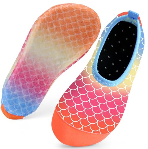 Kids Swim Water Shoes for Girls Toddlers Baby Aqua Socks for Kids Quick Dry Pool Beach Barefoot Children（Pink 30/31