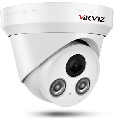 VIKVIZ 4MP PoE IP Camera Outdoor, Security Network Camera with Mic/Audio, 2.8mm Lens Wide Angles,Smart Human/Vehicle Detection,98ft IR Night Vision,H.265+,IP67 Waterproof,BlueIris,NDAA Compliant