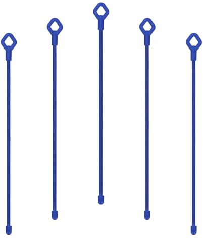 PATIKIL Rubber Twist Ties, 10 Inch Silicone Reusable Twist Ties Heavy Duty Bendable for Bundling Holding, 5 Pcs, Blue