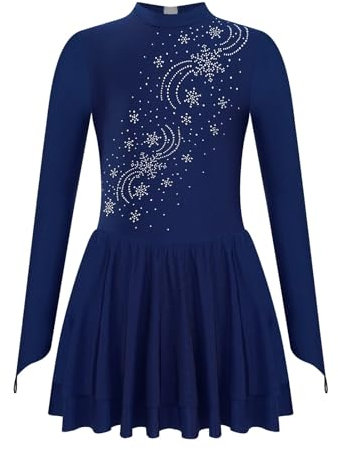 XUCZHAI Eiskunstlauf-Kleid Mädchen Ballettanzug ... FüR Eislaufen Wettbewerb(Blue,Color-12)