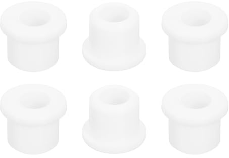 QUARKZMAN 6 Pezzi Occhielli in Gomma 12mm Foro di Perforazione, Passacavi Guarnizione 8mm ID Gommini Passacavo Scrivania Bianco Siliconica per Tappo Organizzare Filo Cablaggio Casa Auto