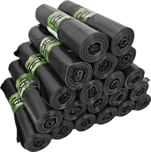 Bolsas de Basura Negra de 100L – Pack 200 Unidades (20 Rollos) Bolsas de Comunidad 85 x 105 cm