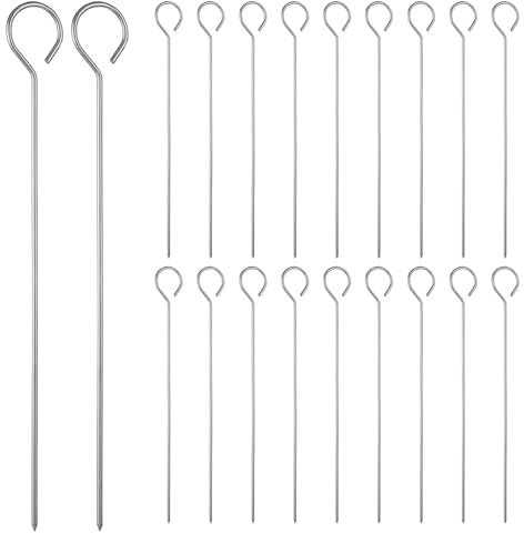 20PCS 6'' Turkey Lacers for Trussing Turkey Stainless Steel Metal Skewers Wraps Turkeys Lacers Roast Goose Needle Barbecue Skewers for Barbecue BBQ Cooking Kitchen Chicken Roast Supplies