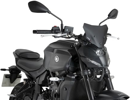 Puig 22412J New Generation Sport, sport windscreen made of high-resistance methacrylate with aerodynamic design tested in wind tunnel and TÜV approved, Matte Black