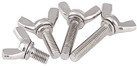 ANSIEDIO Vis à Oreilles M6 - Boulon à Oreilles Filetée en Acier Inoxydable Vis à Papillon Vis Aile,M6×10mm,5 pcs