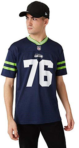 New Era Seattle Seahawks T-Shirt NFL Jersey American Football Fanshirt Blau - XL