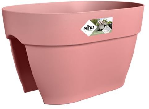 elho Vibia Campana Flower Bridge 40 - Übertopf für Balkon & Außen - Ø 39.0 x H 22.0 cm - Rosa/Puderrosa