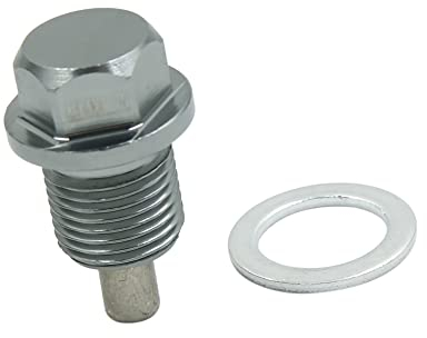 A ABSOPRO Tappo Coppa Olio Motore Auto Magnetico Motore Olio Cassetta Scarico Bullone M14 x 1.25 Vite Grigio