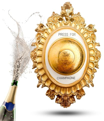 TOPANBIETER 999 Sonnette à champagne - Décoration murale dorée - Excellente idée cadeau pour les amateurs de champagne - Véritable sonnette au design élégant