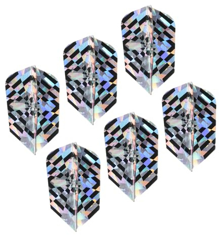 M METERXITY 6 Pack Slim Dart Flights - PET Dart Accessories, Apply to Darts Game/Party/Entertainment (Silver Tone)