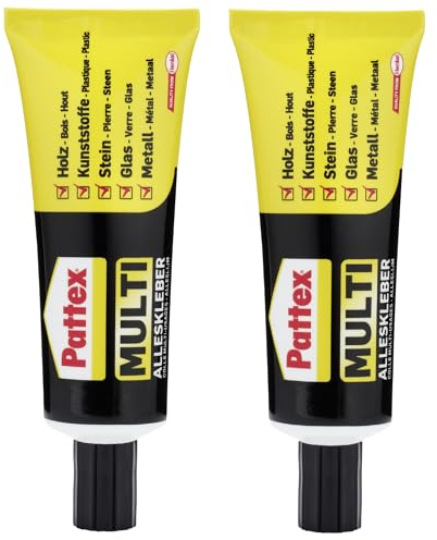 Pattex Multi Colle Universelle 2 x 50 g en Tube incassable, sans solvant, Extra-résistant, Rapide et Propre, ne Goutte Pas, Puissant