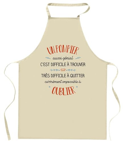 Planetee Tablier de cuisine Un Pompier aussi génial | Cadeau Original Humour pour Cuisinier Vêtement Blouse de protection Barbecue Jardinage Tablier de Travail Tâches ménagères