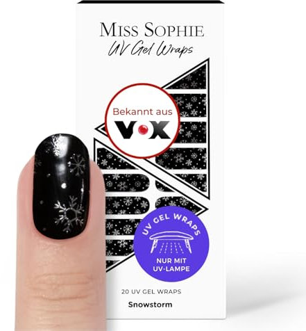 Original Miss Sophie UV Gel Nagelfolien I 20 UV Gel Nagellack-Streifen Snowstorm UV I Für Finger- & Fußnägel