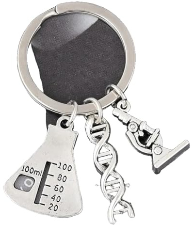 KREATIONS Porte-clés microscope 1 pièce ADN modèle médecine cadeau, 1, S
