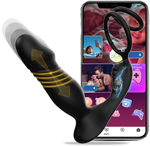 Vibrator Male Sex Toys DildoThrusting Prostate Massager with Vibrating Cock Ring Anal Vibrators Butt Plug with 10 Modes Couples Sex Toy Anal Beads Penis Ring