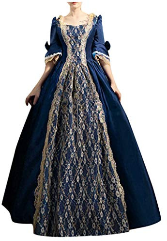 Vestito Palazzo Elegante, Abito Donna Carnevale Lungo Satin Costume Storico Rinascimentale Victorian per Carnevale Festa di Halloween Masquerade Ballo Vestito Gotico Donna per Feste
