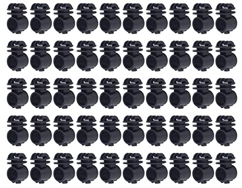 Arythia 50 St Elstängselisolatorer, Slitstark Skruvisolator Stängsel i ABS, Praktiskt Tillbehör Elstängsel, för 21 mm Stolpe, Elektriskt Stängselsystem (Black)
