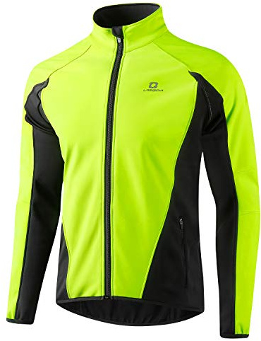 LAMEDA Fahrradjacke Herren Winter Thermo Softshelljacke Radjacke Wasserdicht Winddicht Atmungsaktiv Reflektierend Laufjacke Herbst Damen für Radfahren Sport Laufen Wandern Grün XL