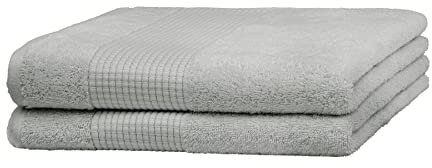 Merana Rome Handtuch Set | saugstark, weich und fusselfrei | Frottier Luxus Qualität | 100% Baumwolle | Oeko-TEX | 590 GSM (Dolphin Grey, 2 x Duschtücher (70x140cm))